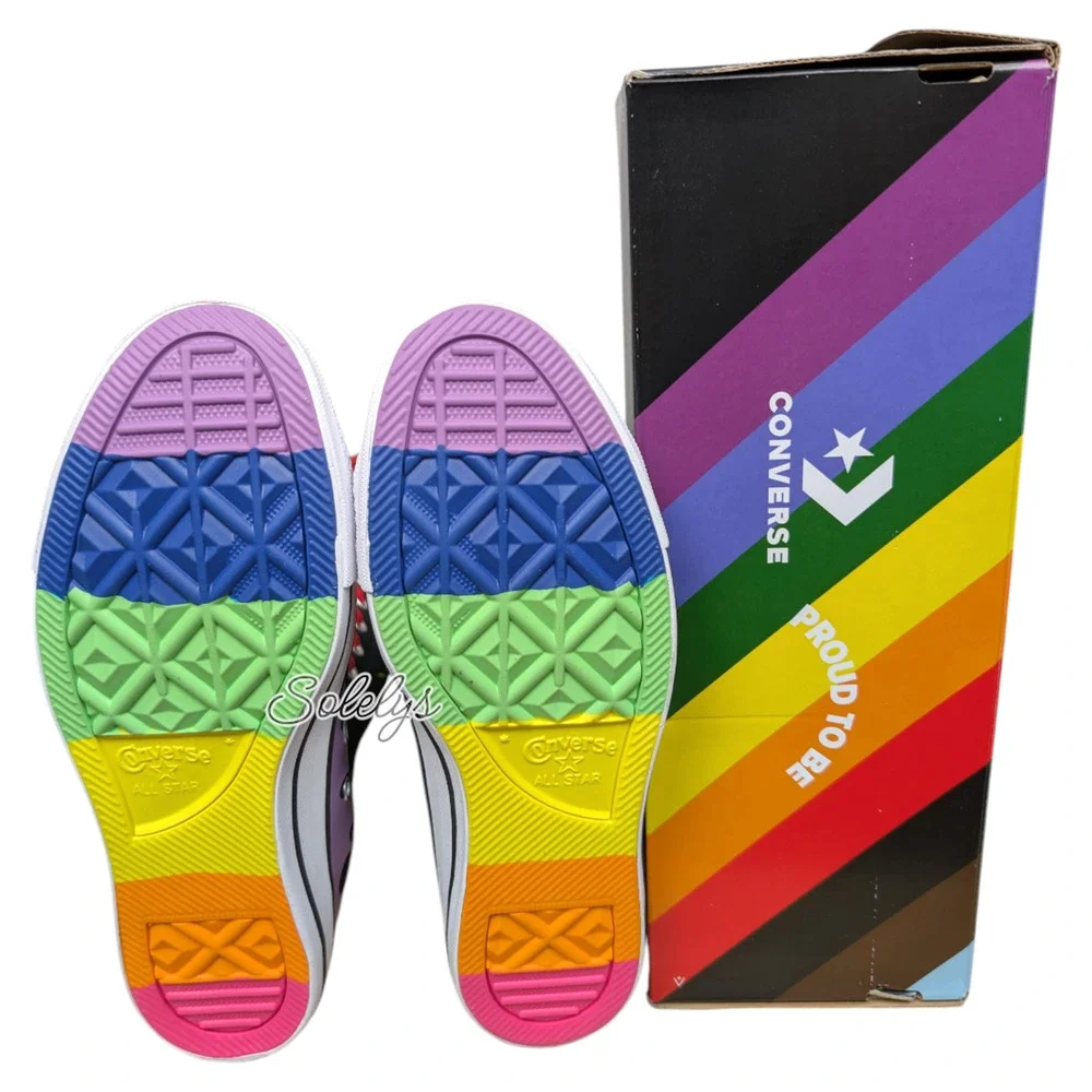 Converse PRIDE XXHI Rainbow Flame Knee High Sneaker Boot Limited Edition M11 W13 - Picture 2 of 11